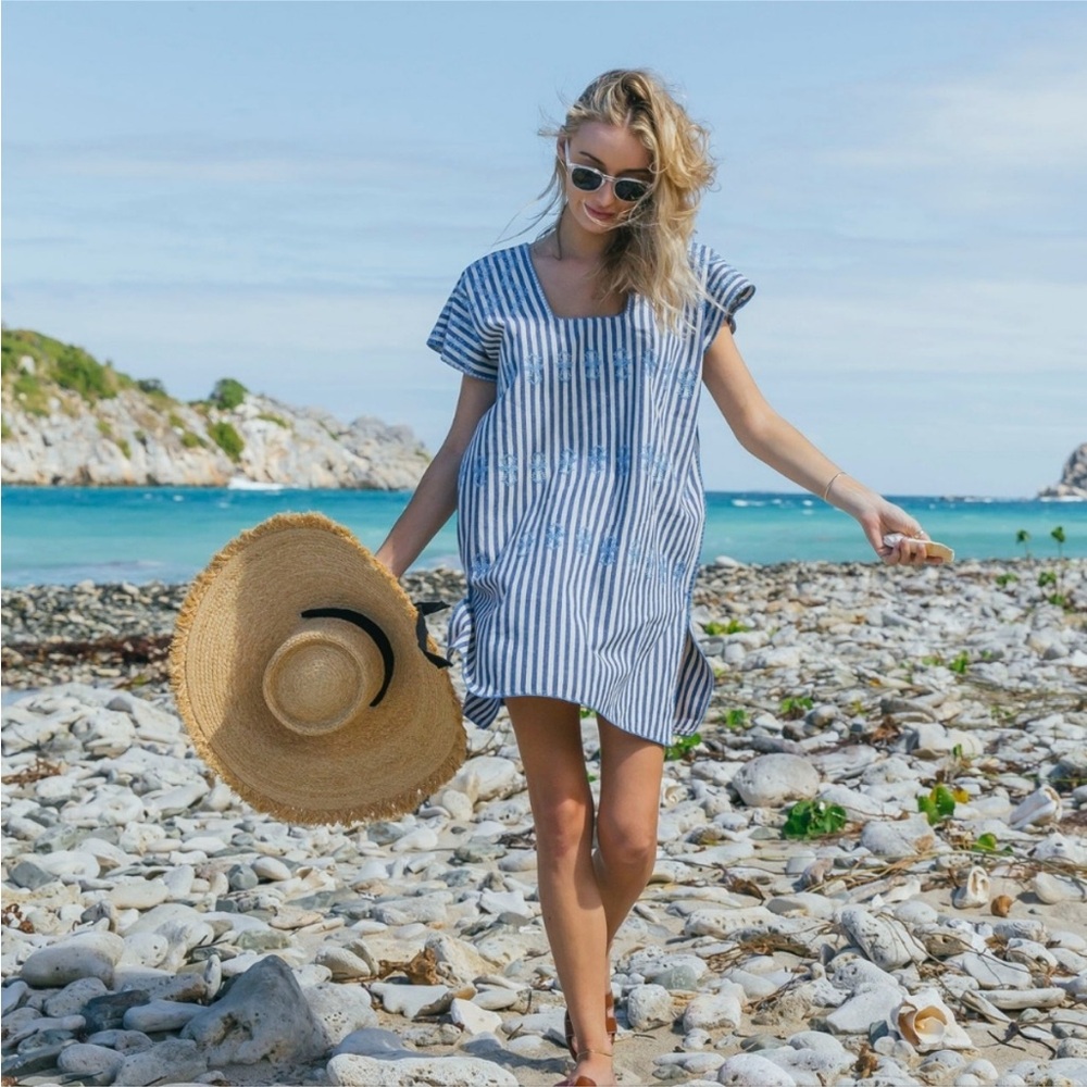 Tuckernuck Sullivan Embroidered Stripe Caftan
